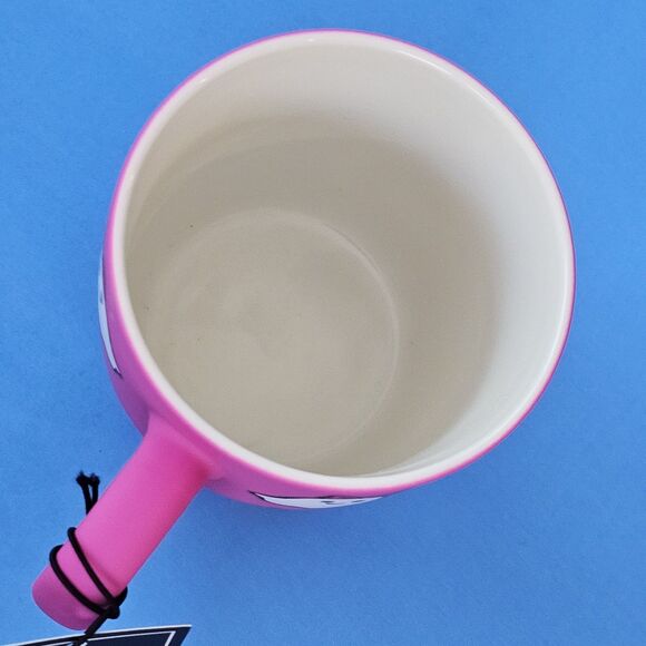 Hot Pink Ghost Halloween Mug Soft Touch Bats Bows Cobwebs & Cauldrons Coffee Cup - Picture 7 of 14